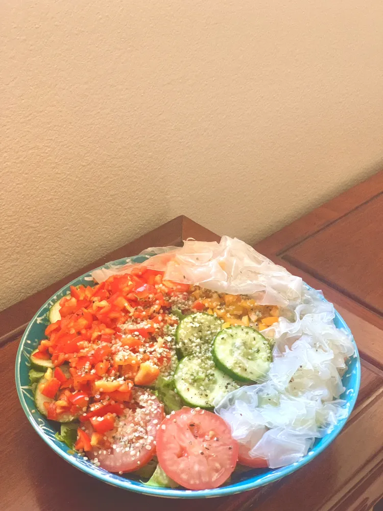 noodle bowl with fresh vegetables