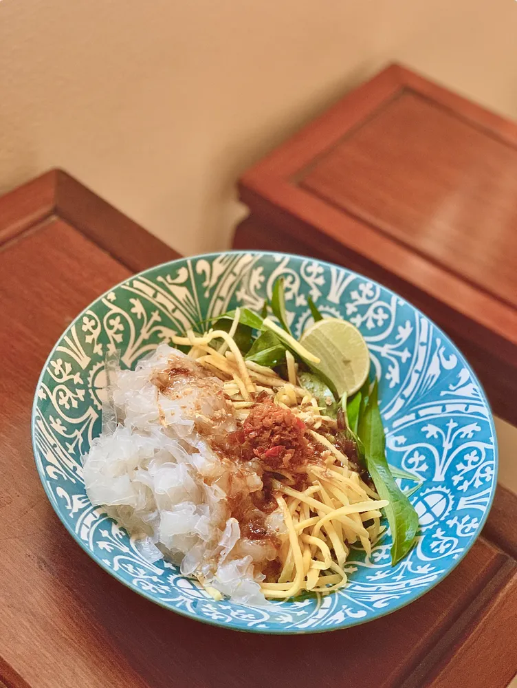 rice noodle bowl with lime